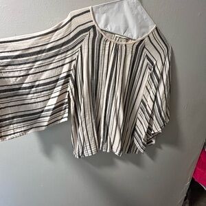 Striped Women's Top in Black and Cream
